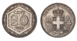 ITALIA 20 Centesimi 1919 Esagono Liscio - Picture 1 of 1
