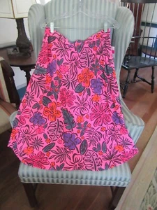 NWT..FRESH PRODUCE SKETCHED FLORA LONG  AVERY SKIRT ON FLAMINGO  (M).RET $75  - Picture 1 of 4