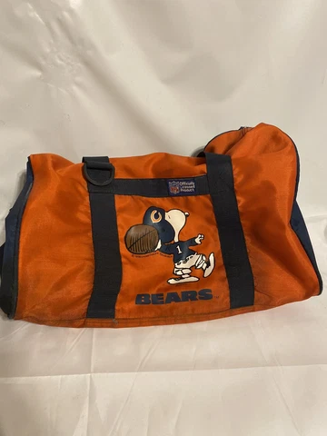 Vintage Snoopy Peanuts Schulz NFL Chicago Bears Duffle Bag 1958 Cover