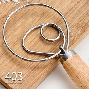 1-2Pcs Original Danish Dough Mixer Whisk Large Size Dutch Stainless Steel Mixer - Picture 1 of 14