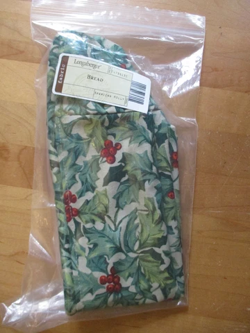 Longaberger BREAD Basket Liner - AMERICAN HOLLY Cover
