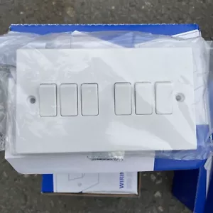 10a 6 Gang 2 Way Switch, White - Picture 1 of 2