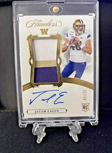Parche autógrafo de novato Jacob Eason 2020 Flawless Collegiate Football #166 #5/25 - Imagen 1 de 2