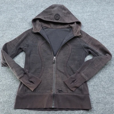 Sudadera con Capucha de Buceo Lululemon Para Mujer 10 Negra Envejecida Cremallera Completa Grunge Punk Alt Skate Foto 1 de 4