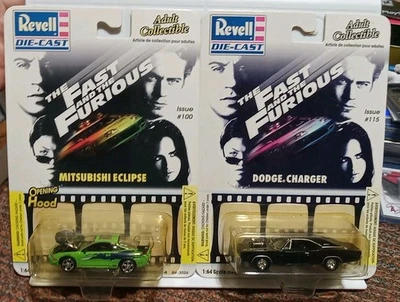 2x NEW NOC Revell Die Cast Fast and the Furious 1:64 Eclipse #100 & Charger #115 - Image 1 of 4