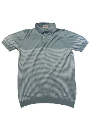Camisa Polo John Smedley Para Hombre Mediana Manga Corta Pullover Sea Island Azul Claro Foto 1 de 4