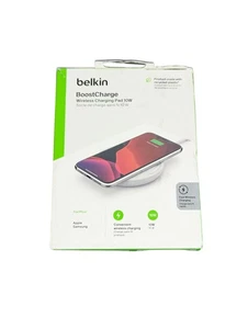 Aa3O Belkin 10W Qi-Certified Quick Charger Pad for SmartPhone - White Open Box - Picture 1 of 2