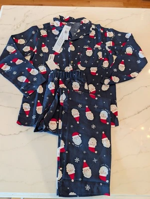 NWT Old Navy Kids XL (14-16) Christmas Pajamas Set in Navy w Santa Clause Snow - Image 1 of 4