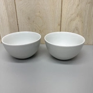 Lot of 2 Tabletops Gallery Soleil Bowls White Porcelain 5.5” Diameter - Picture 1 of 7