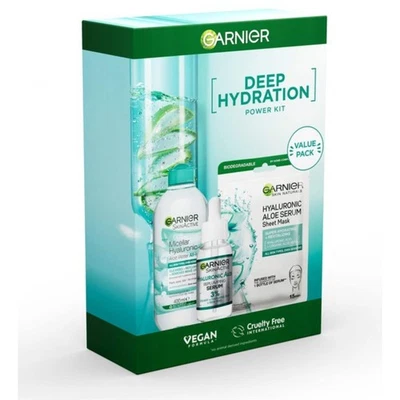 Garnier Deep Hydration Power Kit – Hyaluronic Aloe Serum + Micellar Water + Mask - image 1 of 4
