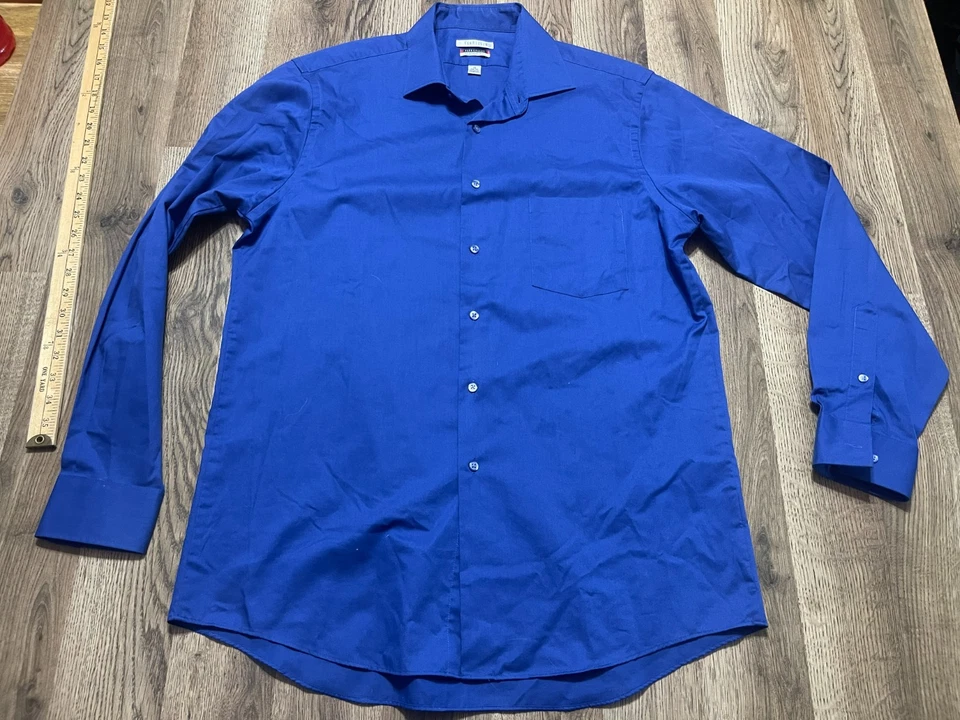Van Heusen Shirt, Men's Size 16 34/35, Blue, Button Up, Classic Fit, Flex Collar - Image 1 of 4