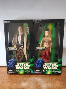 1999 Star Wars 12" Princess Leia & Han Solo Action Figures NIB **Free Shipping** - Picture 1 of 13
