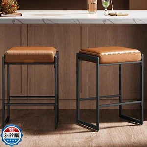 VASAGLE EKHO Collection - Bar Stools Set of 2, Counter Height Bar Stools, Syn - Picture 1 of 5