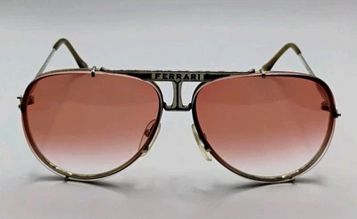 Vintage Ferrari 18K Heavy Gold Plated Oversized Aviator Sunglasses 62-16  - Image 1 of 4