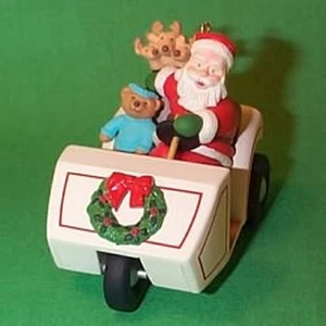 'Here Comes Santa - Golf Cart' 'Collector's Series' NEU Punze 1999 Ornament - Bild 1 von 7