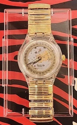 Швейцарские автоматические часы Swatch GOLD SIXTIES SAK115 1995 23 камня новые из старых запасов - Изображение 1 из 4