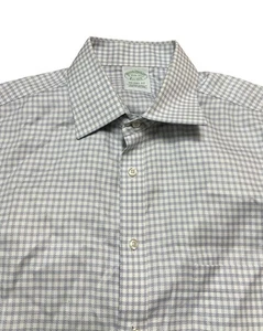 Brooks Brothers Dress Shirt MILANO Non Iron White Check Men’s 15.5 M - Picture 1 of 5