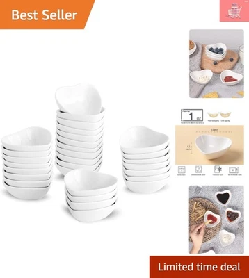 Elegant 30oz Heart Shaped Dipping Bowls - Perfect for Valentine's or Weddings - Image 1 of 4