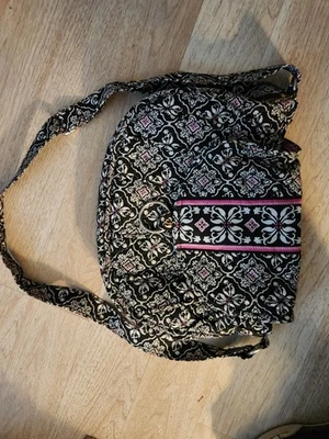 Monedero de mujer Tanya Lee Design en negro/blanco/rosa en muy buen estado. Foto 1 de 4