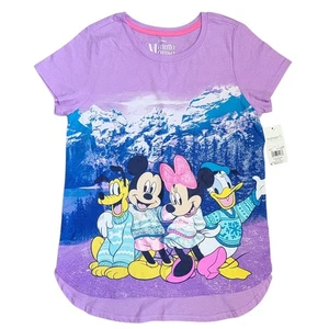 Disney Christmas Shirt Girls Sz XL 14/16 Mickey Mouse Minnie Pluto Donald Top - Picture 1 of 4