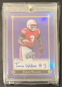 2025 Leaf Metal Football 92L-TW1 Tawee Walker Purple Autograph Rookie RC #/10 - Picture 1 of 6