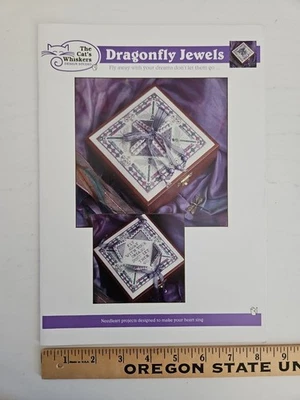 The Cat’s Whiskers DRAGONFLY JEWELS Cross Stitch Peek-a-Boo Box Top Pattern RCS - Image 1 of 4