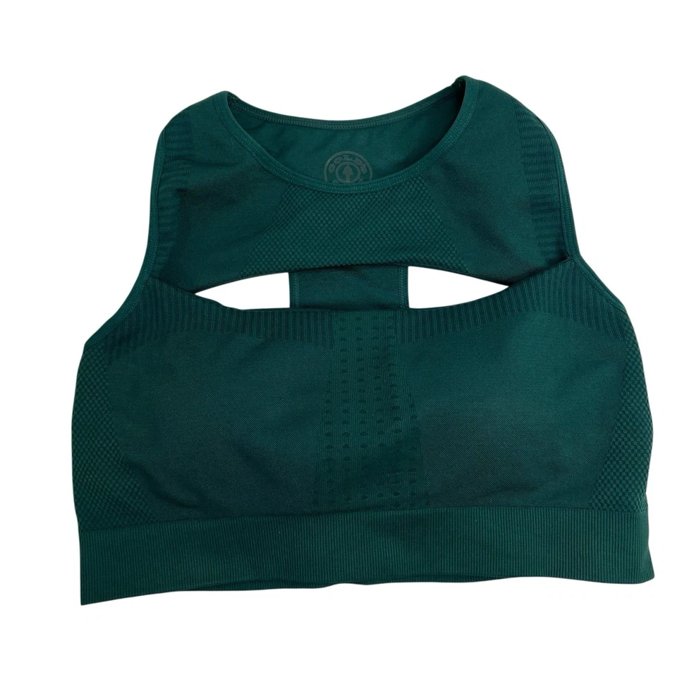 Sujetador deportivo Golds Gym para mujer M mediano con tiras de impacto soporte alto acolchado verde Foto 1 de 4