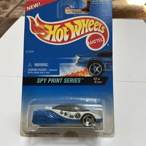 Hot Wheels Spy Print Serie #2 de 4 Coches Coleccionista Alien #554 Blanco/Azul - Imagen 1 de 3
