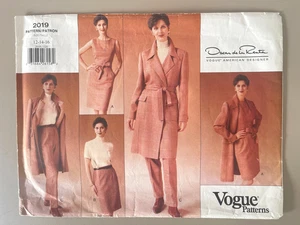 VOGUE Coat,Dress,Skirt,Pants Oscar de la Renta Pattern 2019 Size  12-16 UNCUT - Picture 1 of 2