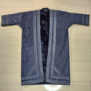Farwa Bisht Gray Winter Warm Arabic Cloak Long Fur Coat Robe Mens Small - Picture 1 of 9