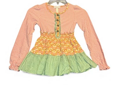 Matilda Jane Ashley Tunic Top Friends Forever Size 6 Green Pink Yellow - Image 1 of 4