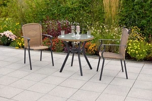 MX Gartenmöbel Roma Set 3 tlg. Stapelsessel Esstischgruppe Balkonmöbel Tisch - Bild 1 von 3