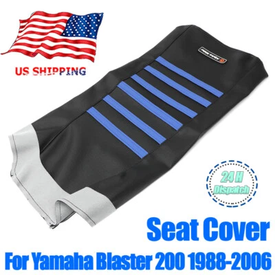 Черный чехол на сиденье с синими ребрами для квадроцикла Yamaha Blaster 200 YFS200 1988-2006 США - Изображение 1 из 4