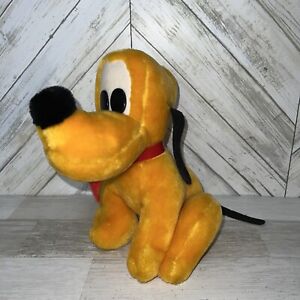 Vintage Disneyland Pluto Plush Seated Stuffed Animal Toy Dog Walt Disney