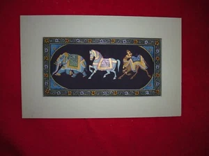 indische Miniaturmalerei, Volkskunst, Handarbeit, Größe: 29,5 x 18,5 cm - Bild 1 von 4