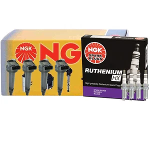 NGK 4 COP Ignition Coils & 4 Ruthenium HX Spark Plugs Kit For Scion Toyota - Picture 1 of 1