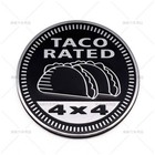 1pcs Metal TACO RATED 4x4 Automotive Fender Door Rear Round Badge 3D Emblem