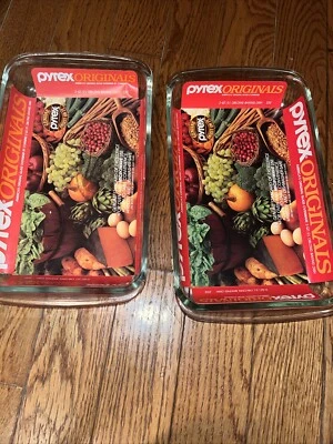 Pair of NOS Pyrex 232 oblong baking dish 2 quart - Image 1 of 2