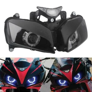 For Honda CBR1000RR 2004-06 Headlight Assembly LED White+Blue Double Angel Eyes - Picture 1 of 24