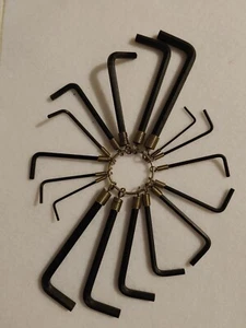 17 Piece - CRV Allen Wrench Set.  Securely ringed together PAR. metric & English - Picture 1 of 2