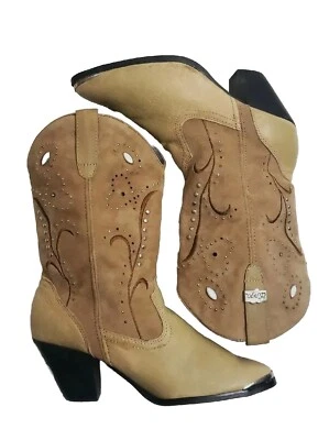 Dingo Cowboy Boots Di 588 Womens Size 8 Chestnut Ava Leather Suede Western  EUC  - Image 1 of 4