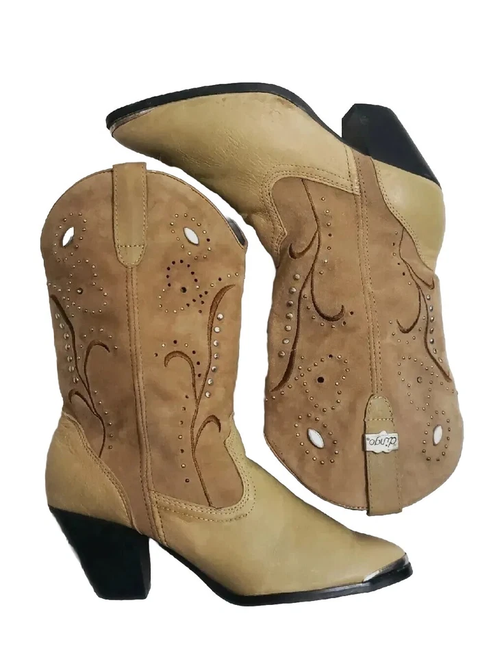 Botas de Vaquero Dingo Di 588 Para Mujer Talla 8 Cuero Castaño Ava Gamuza Oeste Usadas en Excelente Condición  Foto 1 de 4
