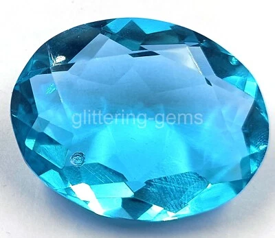Lab-Created Blue Topaz 70.20 Ct Oval Cut IGL Loose Gemstone 5JJS - Image 1 of 4