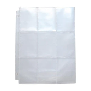 Trading Card Sleeve 9 Pocket Plastic Trading Card Pages with 3 Holes - 25 Pack - Picture 1 of 4