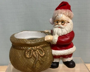 Vintage handgefertigt Weihnachtsmann Keramik Platte Zuckerstange Schale Halter OOAK klein - Bild 1 von 7