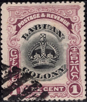 1902 LABUAN North Borneo Crown 1c.used VF - Image 1 of 2