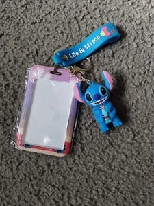 Stitch and Scrump keychain with wrist strap ID holder CUTE - Picture 1 of 3