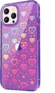 Holographic Rainbow Heart Pattern Case for iPhone 15 Pro Max Case - Picture 1 of 2