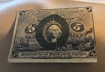 5c fractional currency 2nd series, Red reverse AU      - Image 1 of 4