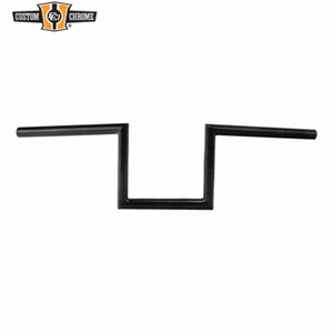 Gloss Black 1" Fat 6” Rise 60's Handlebar Without Indent Fit For Harley 1" Clamp - Picture 1 of 3